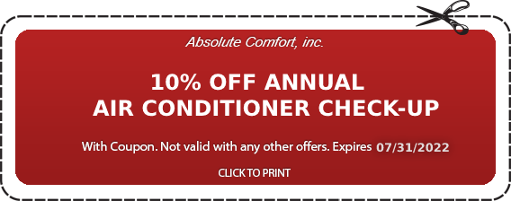 Annual Air Conditioner Check-Up Coupon at Absolute Comfort, Inc