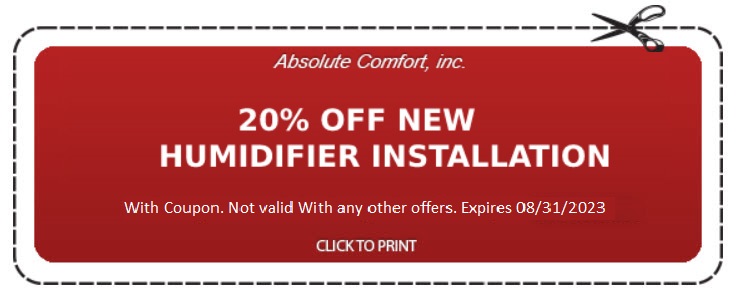 New Humidifier Installation Coupon by Absolute Comfort, Inc